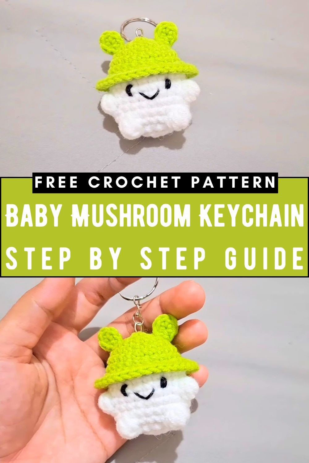 Crochet Baby Mushroom Keychain Pattern